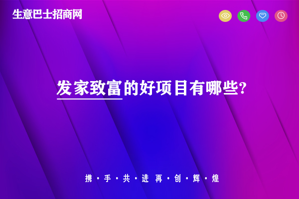 發(fā)家致富的好項(xiàng)目有哪些?